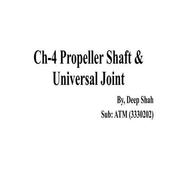 Propeller shaft &amp; universal joint