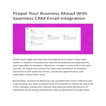 Propel Your Business Ahead With Seamless CRM Email Integration - Slideshare.docx