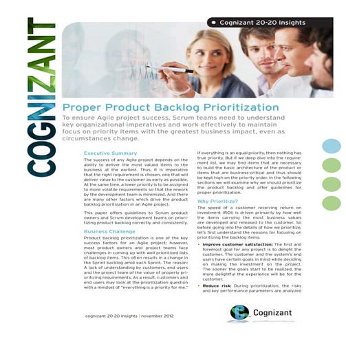 Proper Product Backlog Prioritization