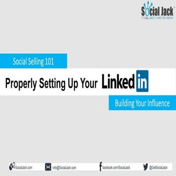 Properly Setting Up Your LinkedIn - Social Jack - Purdue University Northwest