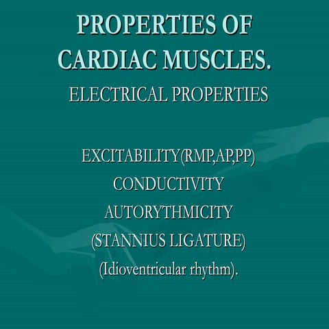 Properties of cardiac muscles