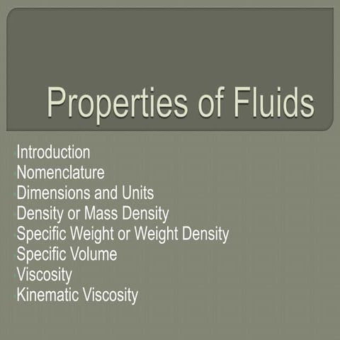 Properties of fluids c