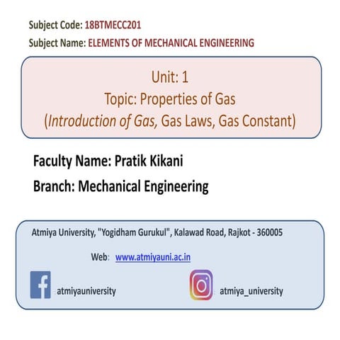 Properties of gas
