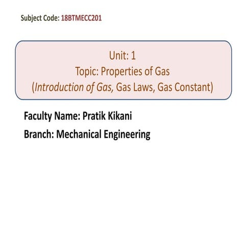 Properties of gas   