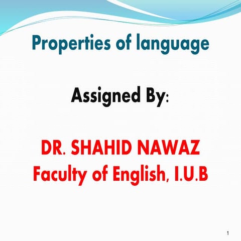Properties of human language 