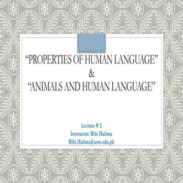 Properties of human language 
