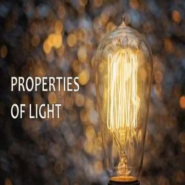 PROPERTIES OF LIGHT for middle school students