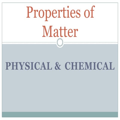 Properties of matter