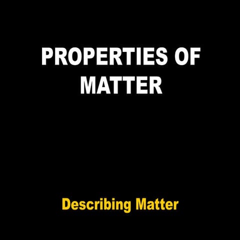 INTRODUCTION TO MATTER, STATES OF MATTER AND DEFINITION