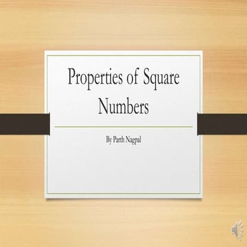 Properties of Square Numbers (Class 8) (Audio in Hindi)