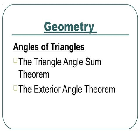 Properties of triangles