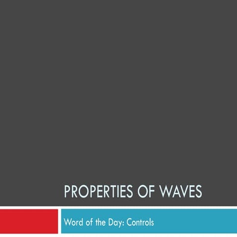 Properties Of Waves