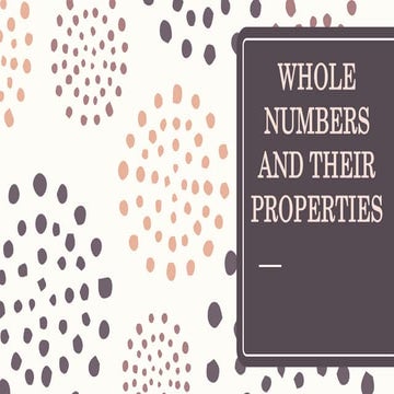 Properties of whole numbers