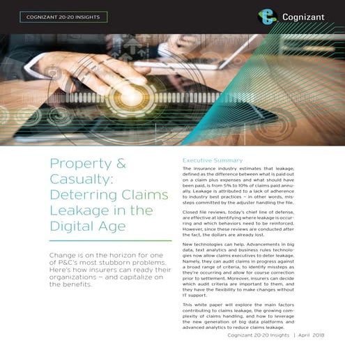Property & Casualty: Deterring Claims Leakage in the Digital Age