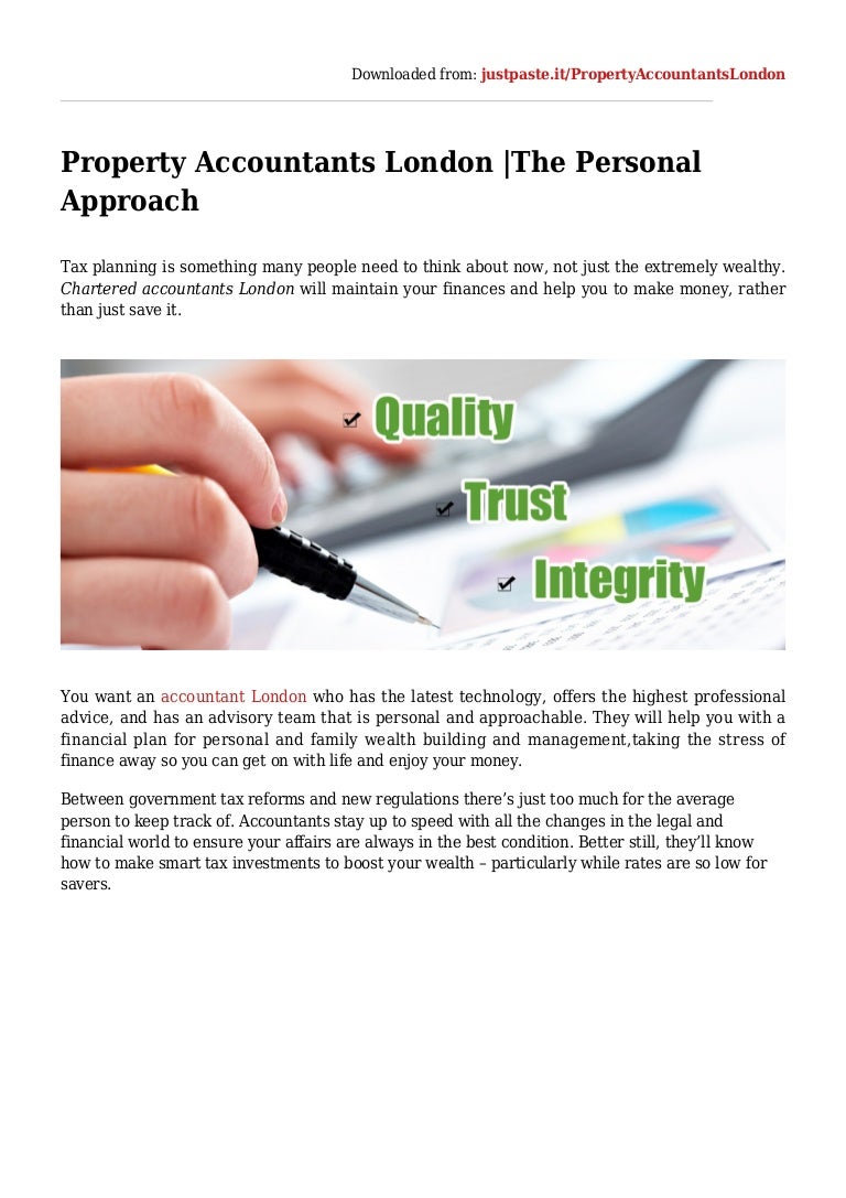 Property accountants london the personal approach