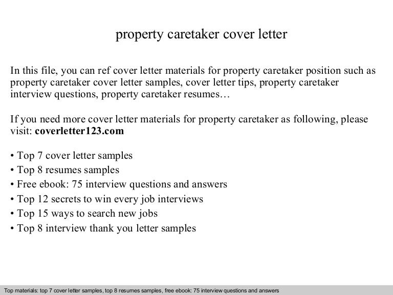 property caretaker cover letter caretaker resume