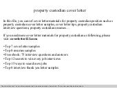 Custodian cover letter