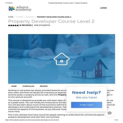 Property Developer Course Level 2 - Adams Academy