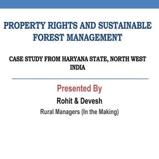 Property rights and sustainable for...
