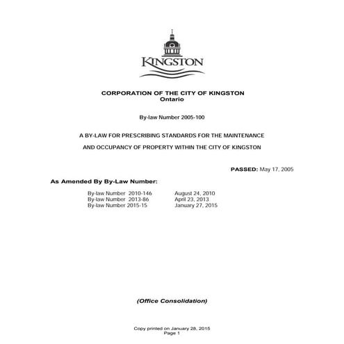 Property standards kingston on | PDF