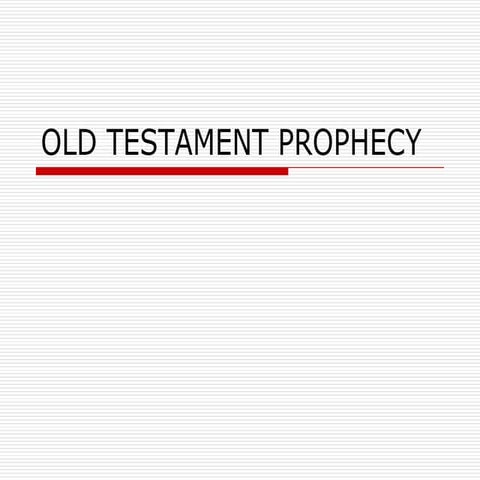 Chronology Of The Old Testament PPT