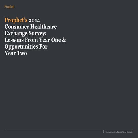 Prophet 2014 Healthcare Exchange Consumer Study Results
