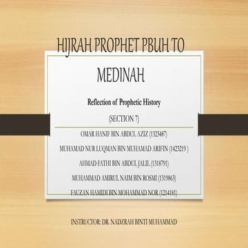 Prophetic history : Hijrah