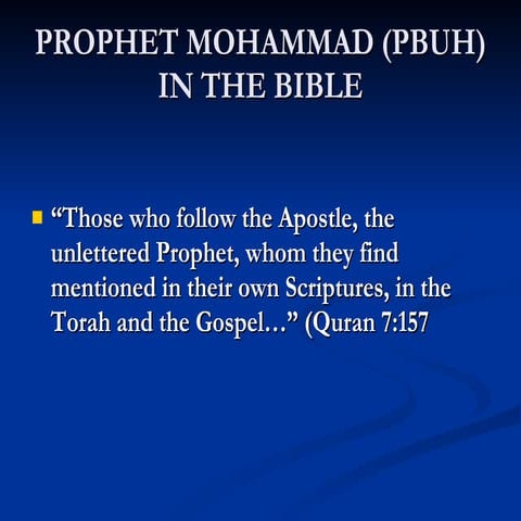 Prophetmohammad(Pbuh)Inthebible