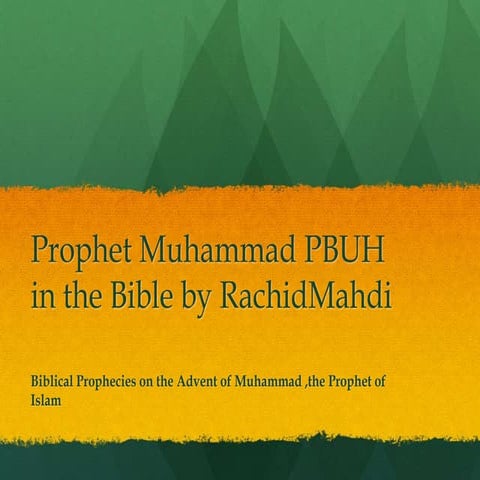 Muhammad In The Bible | PPT