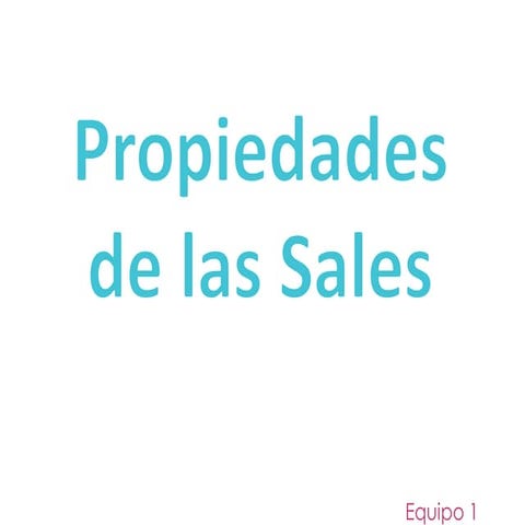 Propiedades de las sales