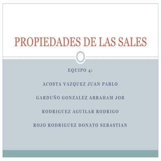 Propiedades de las sales 