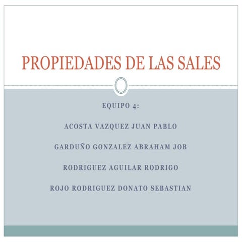Propiedades de las sales 