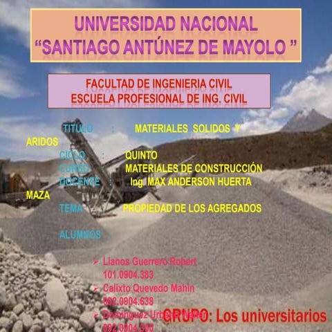 Propiedades de los agregados