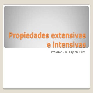 Propiedades extensivas e intensivas