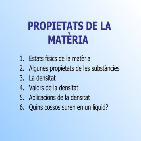 Propietats matèria