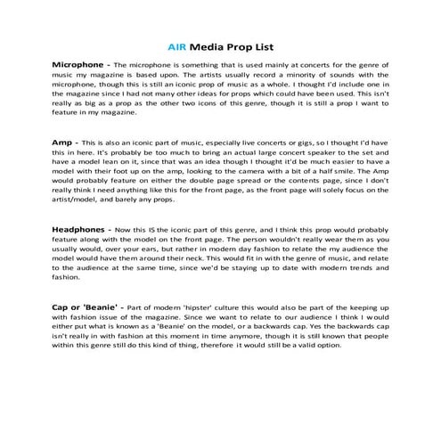 Gauntlet Prop List | DOCX