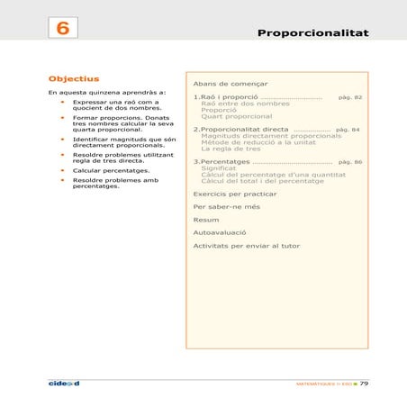 Proporcionalitat i percentatges