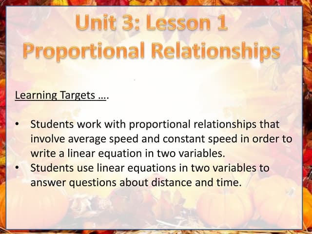 Proportional relationships