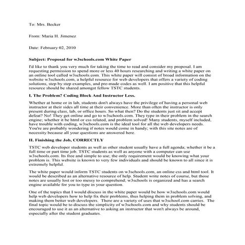 Whtie Paper Proposal