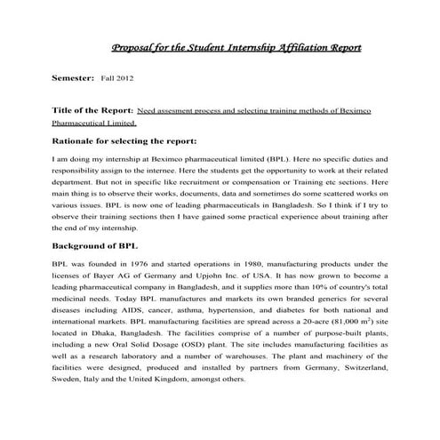 Internship Project Proposal | PDF