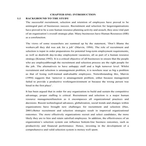 an evaluation of recruitment and selection practices in a water utility company