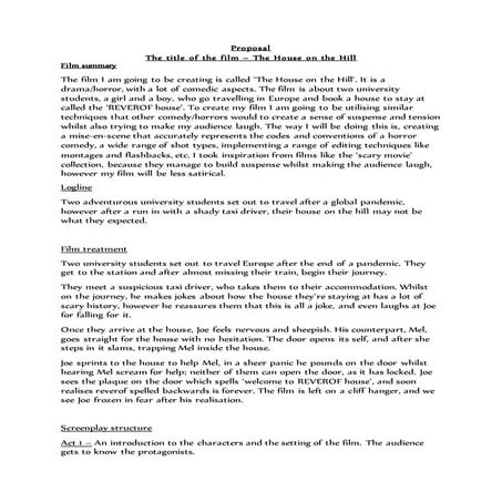Scriptwriting assignment | DOCX