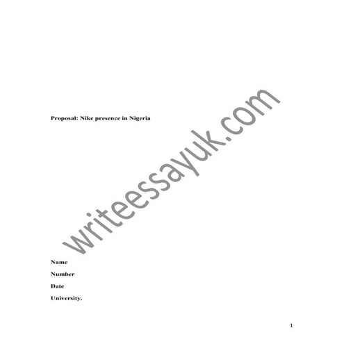 Proposal  nike presence in nigeria