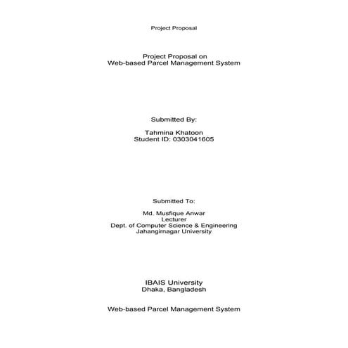 Parcel management system - Proposal