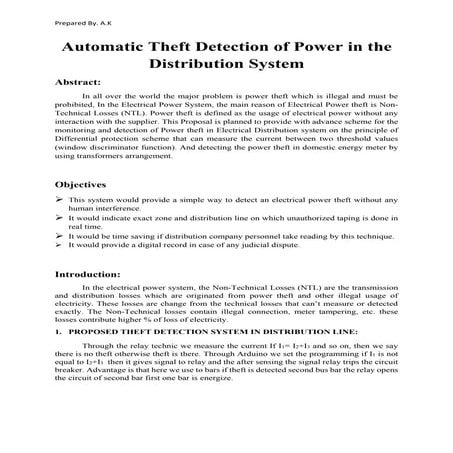 Proposal power-theft-detection