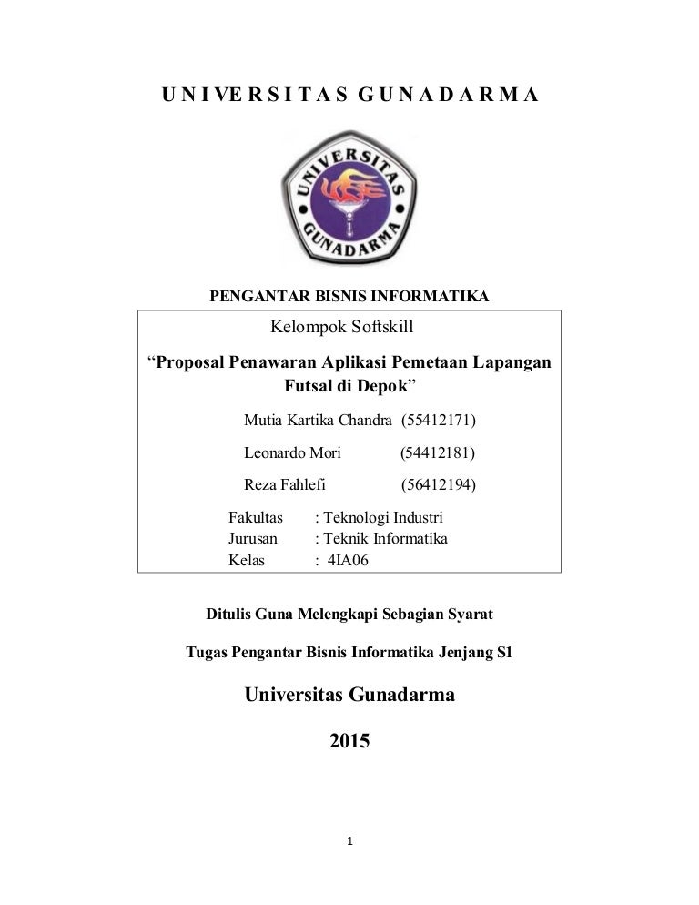 Proposal aplikasi lapangan futsal