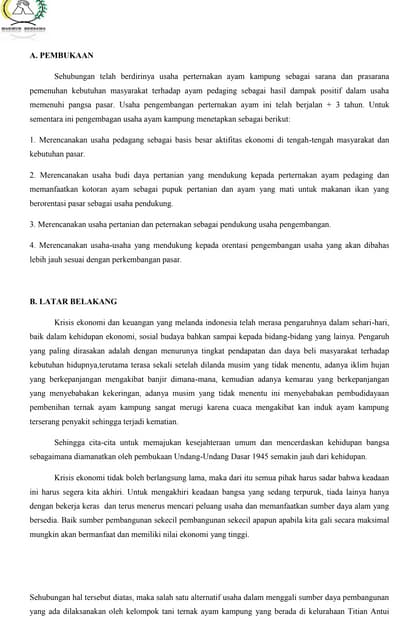 Proposal usaha ayam daging