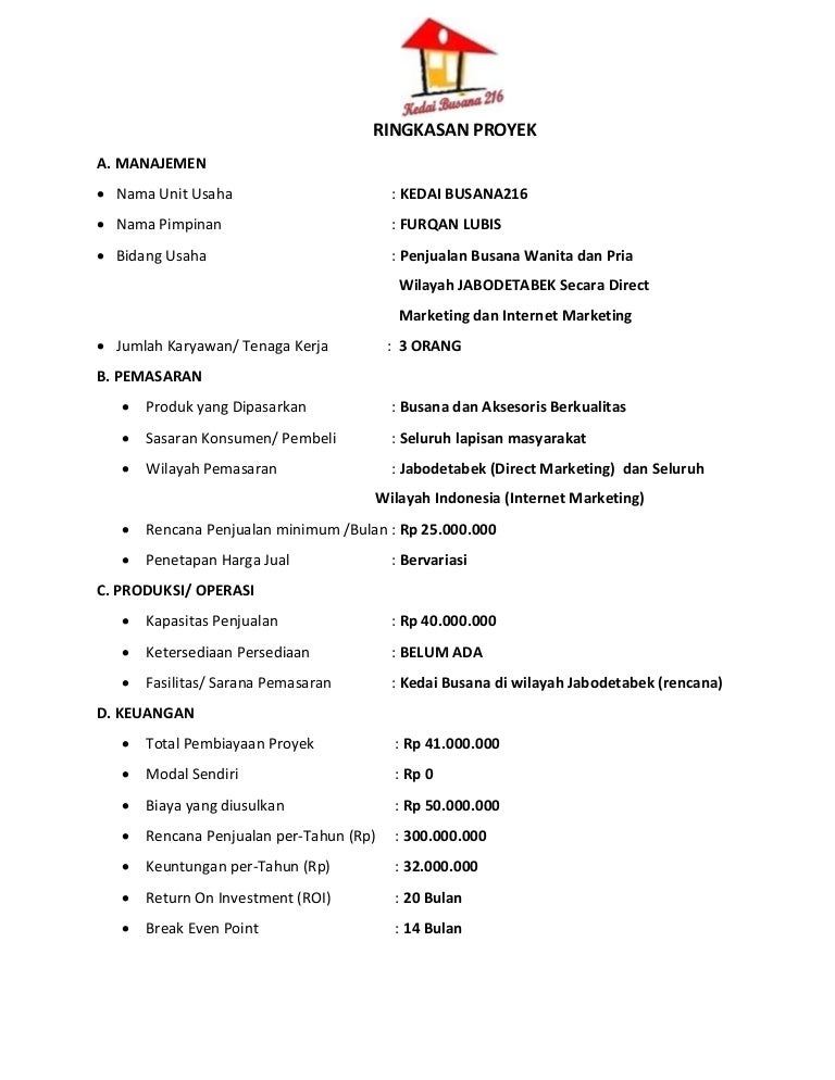 Proposal Busana I Kedai Proposal Busana I Kedai