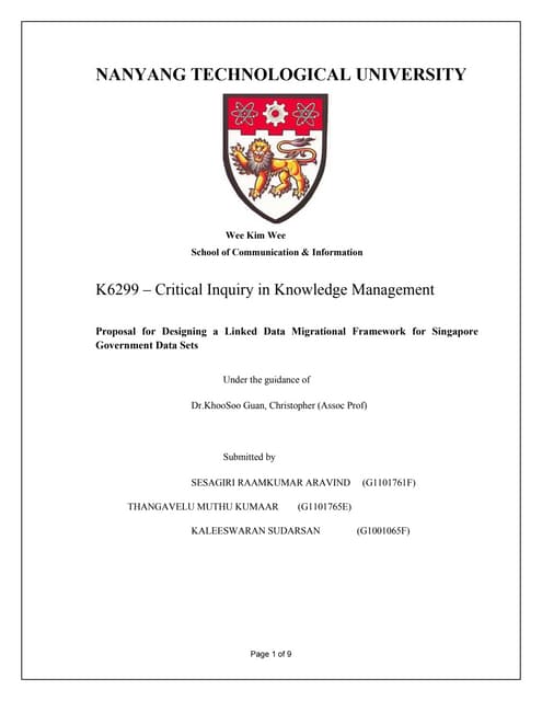 Proposal for Designing a Linked Data Migrational Framework for Singapore Gove...