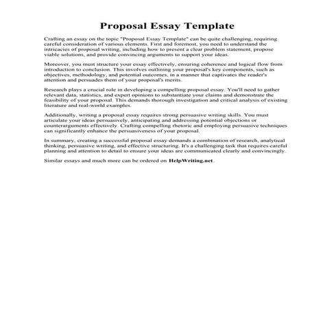 Proposal Essay Template. . Proposal Examples - 91 Samples in PDF DOC ...